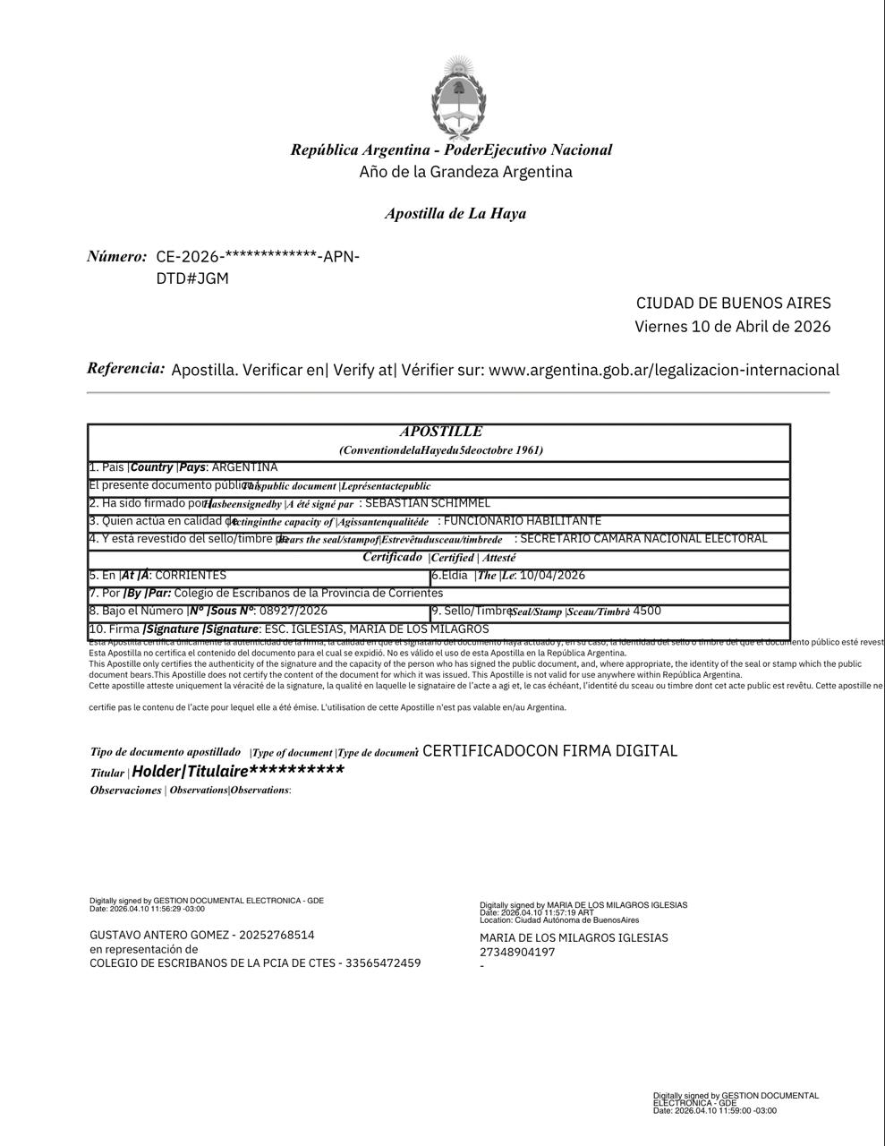 Ejemplo Apostilla de La Haya