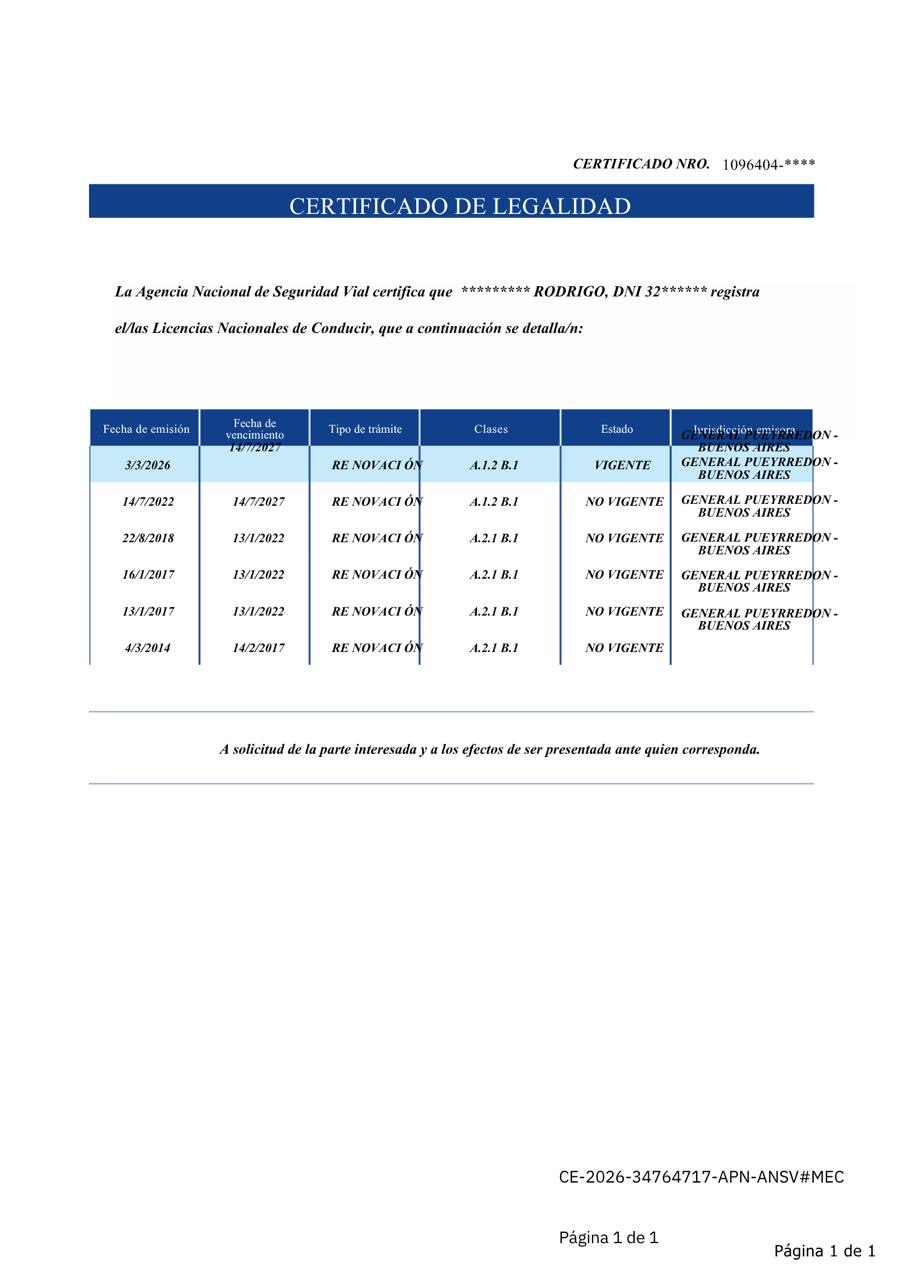 Ejemplo Certificado de Legalidad